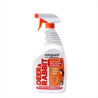 everguard liquid deer repellent garden spray bottle with trigger, professional strength formula for vegetation protection