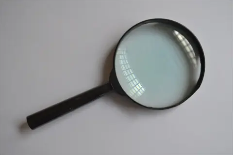 hand lens for plant examination: magnifying glass tool used to inspect botanical details