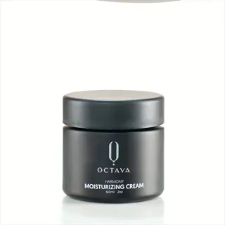 minimalist black jar of octava harmony moisturizing skin care cream for eczema and dry skin relief